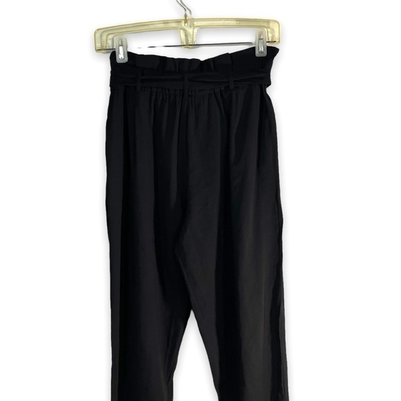Zara TRF Collection Paperbag Tie Waist Trousers Pants, Black, Size Small - Picture 8 of 10